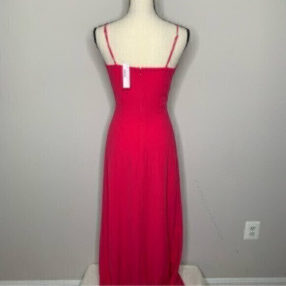 NWT J. Crew Pink Drapey Spaghetti Strap Maxi Dress With Side Slit - Picture 11 of 14